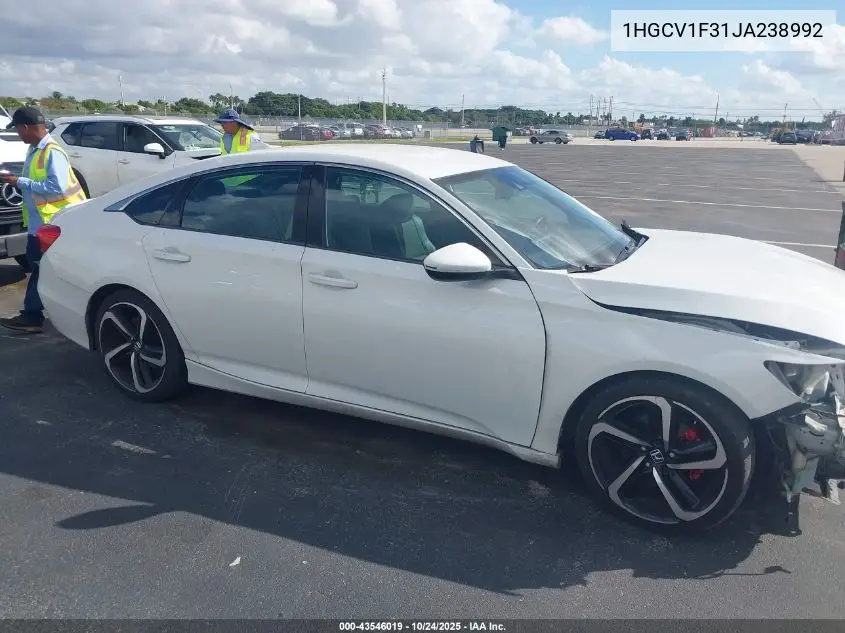 1HGCV1F31JA238992 2018 Honda Accord Sport