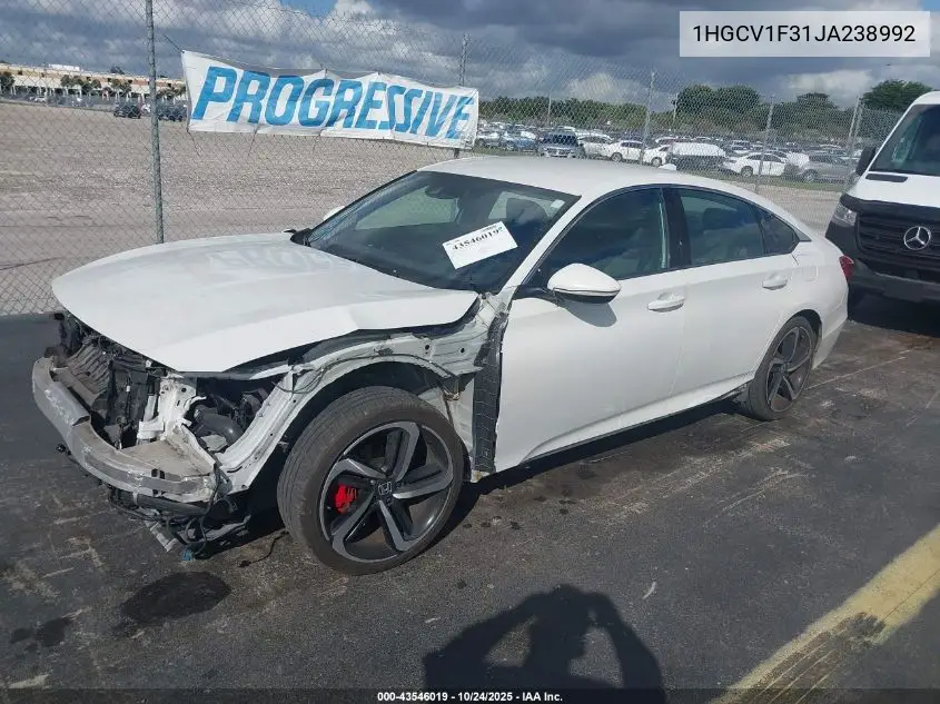 1HGCV1F31JA238992 2018 Honda Accord Sport