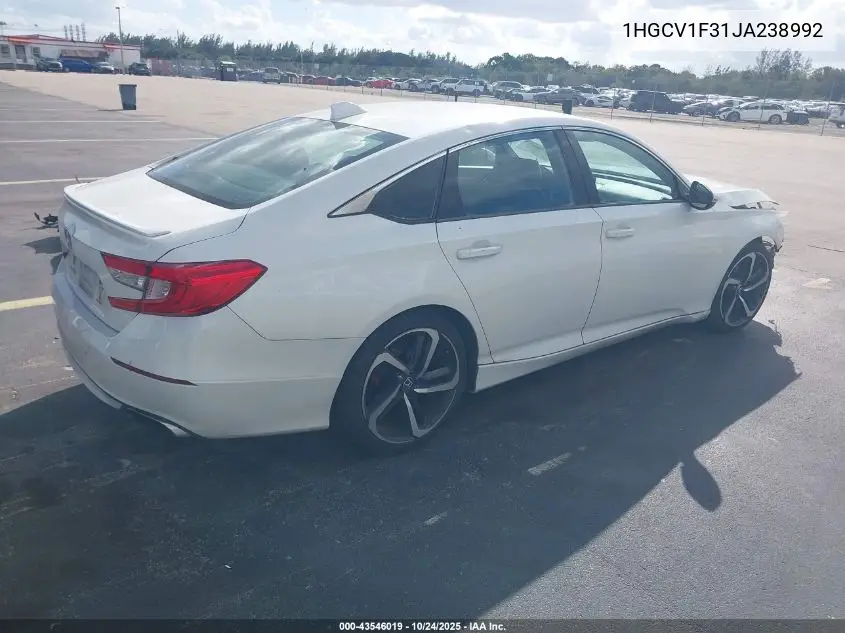 1HGCV1F31JA238992 2018 Honda Accord Sport