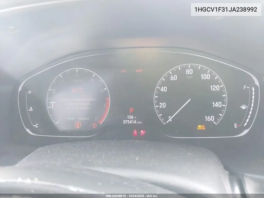 1HGCV1F31JA238992 2018 Honda Accord Sport