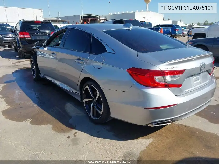 1HGCV1F31JA075101 2018 Honda Accord Sport