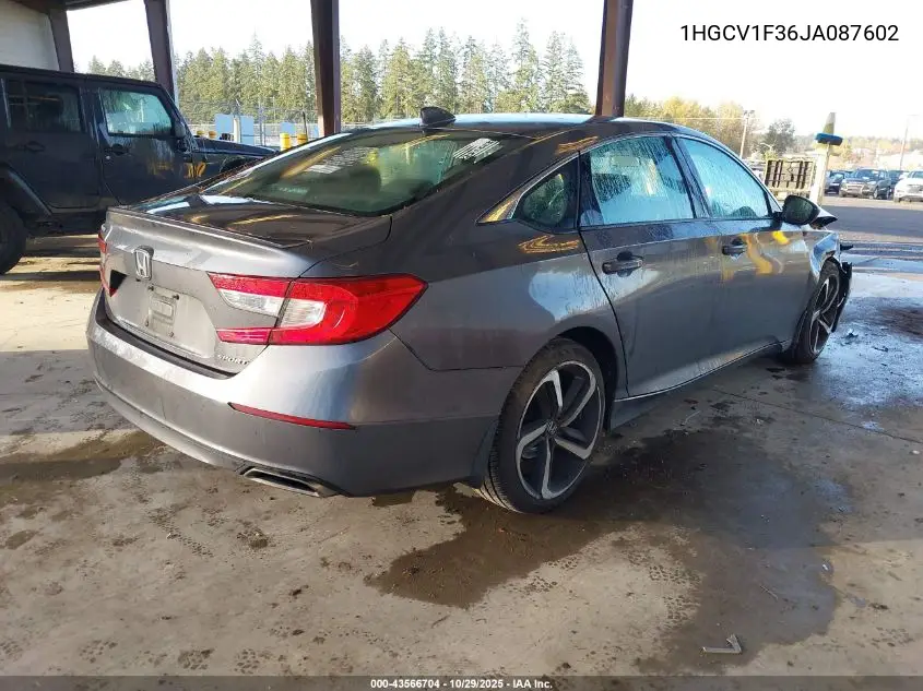 1HGCV1F36JA087602 2018 Honda Accord Sport