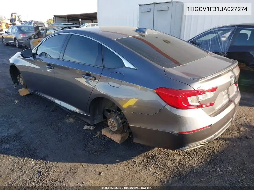 1HGCV1F31JA027274 2018 Honda Accord Sport