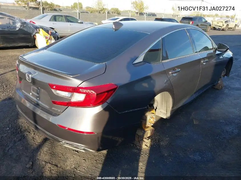 1HGCV1F31JA027274 2018 Honda Accord Sport
