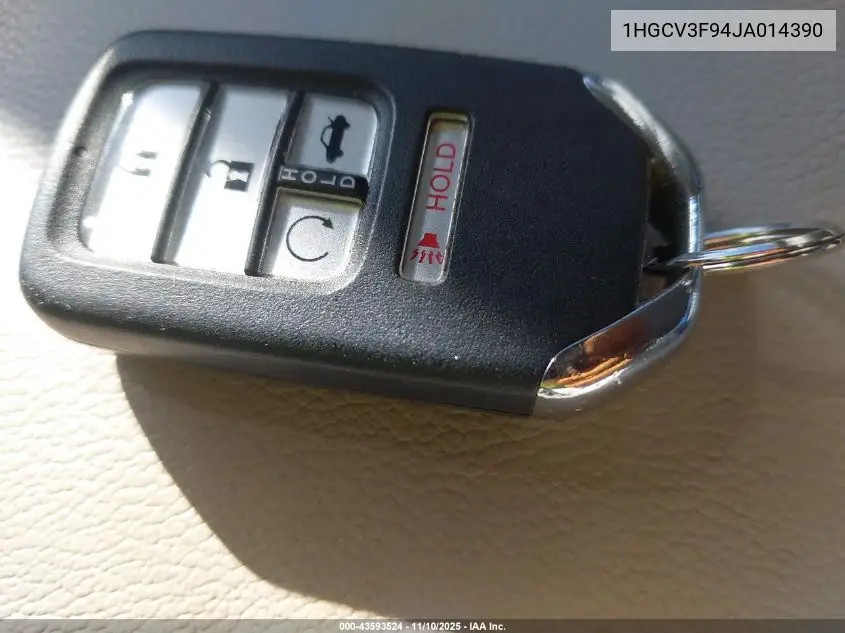 1HGCV3F94JA014390 2018 Honda Accord Hybrid Touring