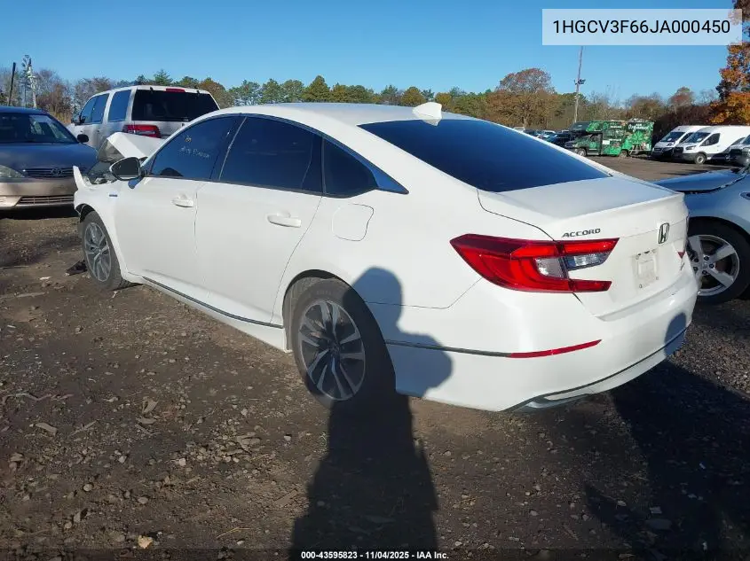 1HGCV3F66JA000450 2018 Honda Accord Hybrid Ex-L