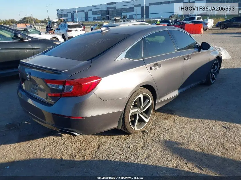 1HGCV1F36JA206393 2018 Honda Accord Sport