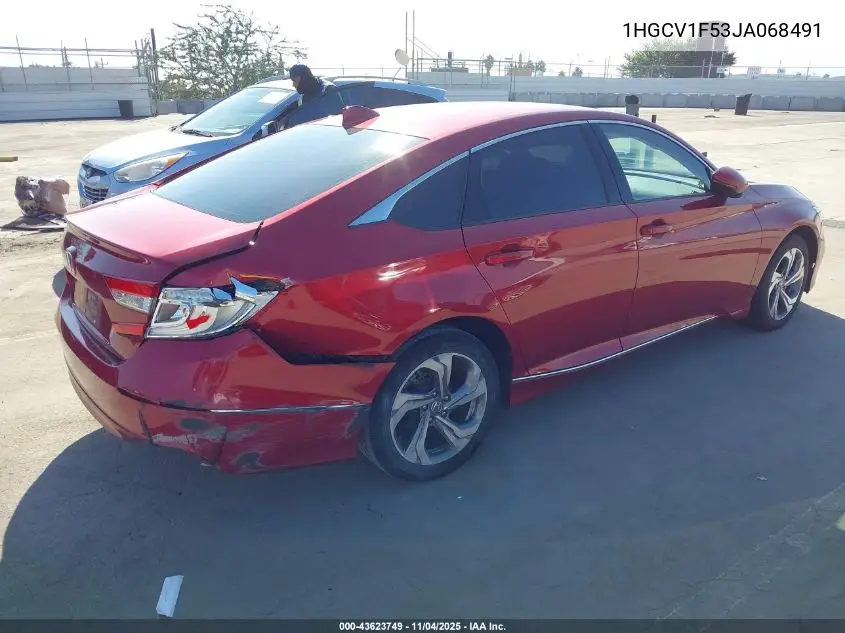 1HGCV1F53JA068491 2018 Honda Accord Ex-L