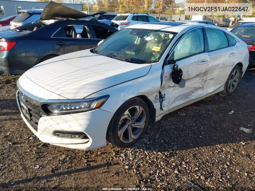 1HGCV2F51JA022647 2018 Honda Accord Ex-L 2.0T