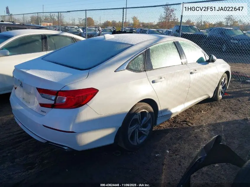 1HGCV2F51JA022647 2018 Honda Accord Ex-L 2.0T