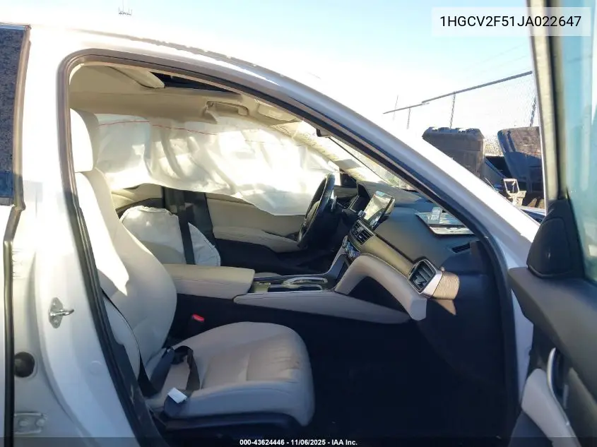 1HGCV2F51JA022647 2018 Honda Accord Ex-L 2.0T