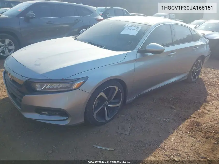 1HGCV1F30JA166151 2018 Honda Accord Sport