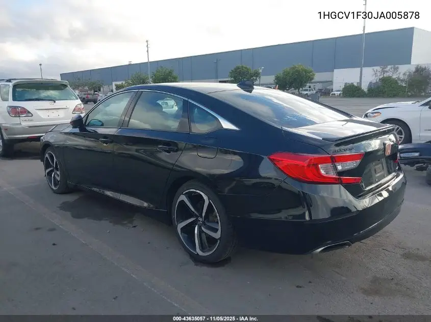 1HGCV1F30JA005878 2018 Honda Accord Sport