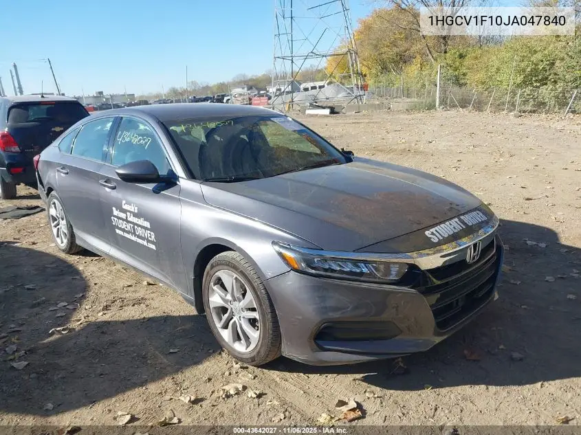1HGCV1F10JA047840 2018 Honda Accord Lx