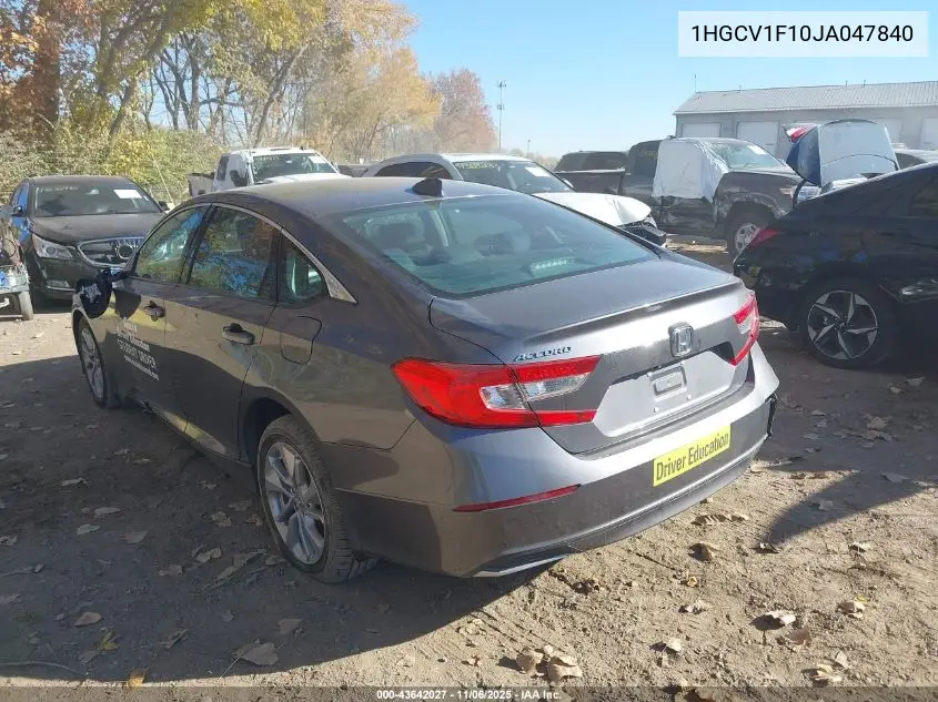 1HGCV1F10JA047840 2018 Honda Accord Lx