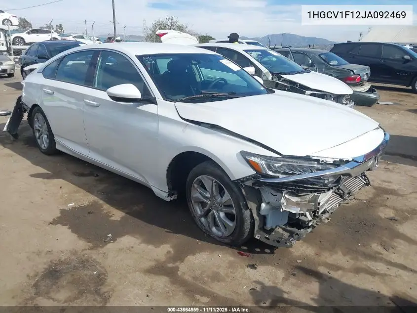 1HGCV1F12JA092469 2018 Honda Accord Lx