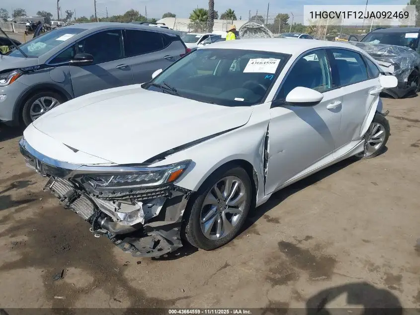 1HGCV1F12JA092469 2018 Honda Accord Lx