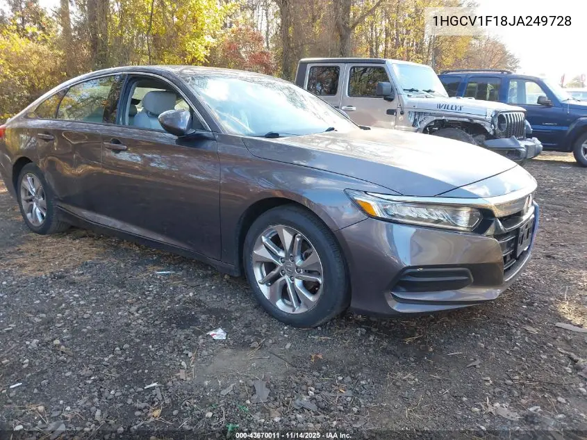 1HGCV1F18JA249728 2018 Honda Accord Lx