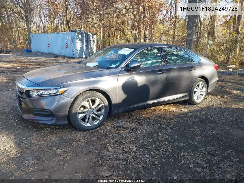 1HGCV1F18JA249728 2018 Honda Accord Lx