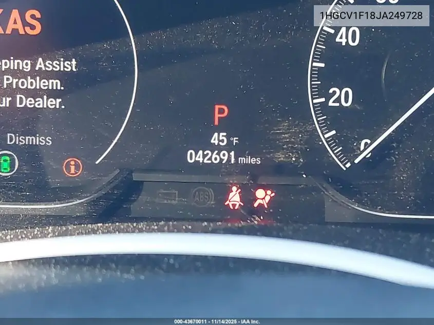 1HGCV1F18JA249728 2018 Honda Accord Lx