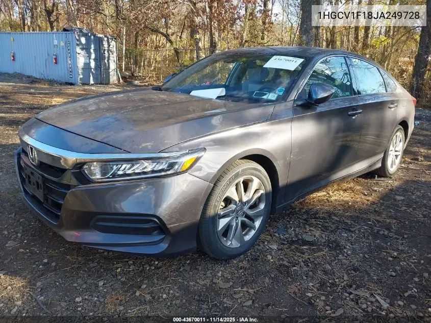 1HGCV1F18JA249728 2018 Honda Accord Lx