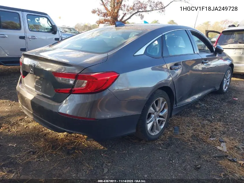 1HGCV1F18JA249728 2018 Honda Accord Lx