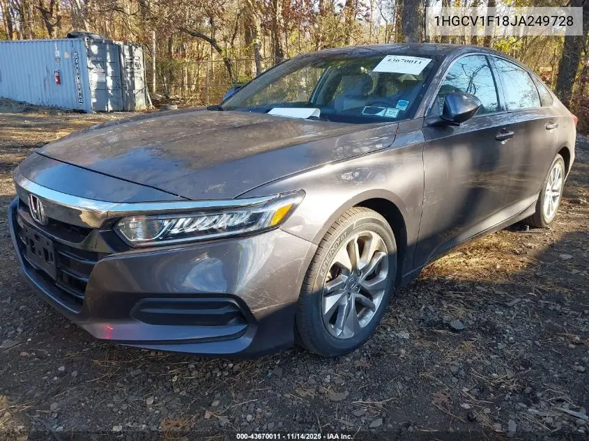 1HGCV1F18JA249728 2018 Honda Accord Lx