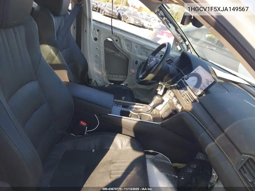 1HGCV1F5XJA149567 2018 Honda Accord Ex-L