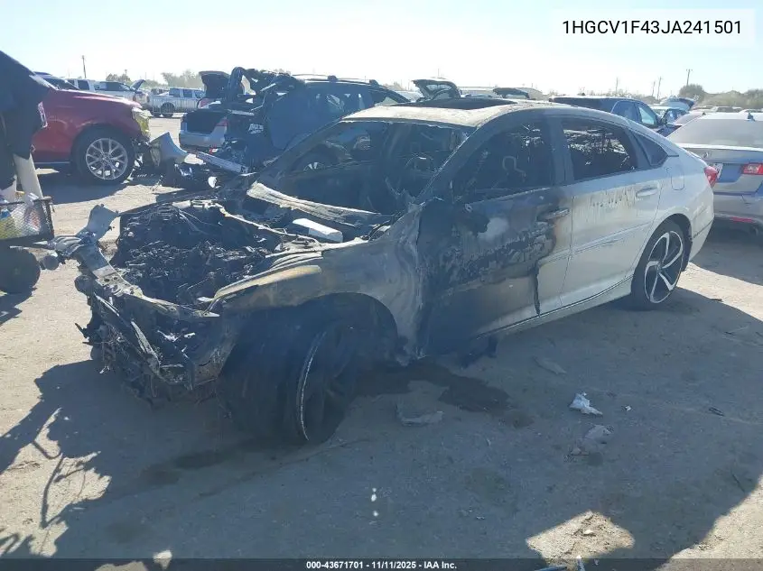 1HGCV1F43JA241501 2018 Honda Accord Ex