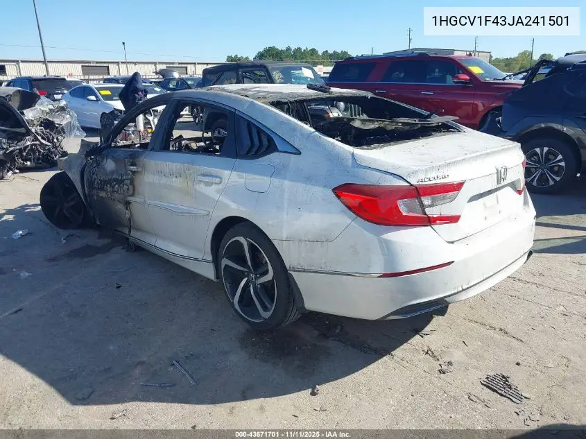 1HGCV1F43JA241501 2018 Honda Accord Ex