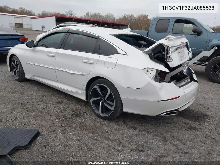 1HGCV1F32JA085538 2018 Honda Accord Sport