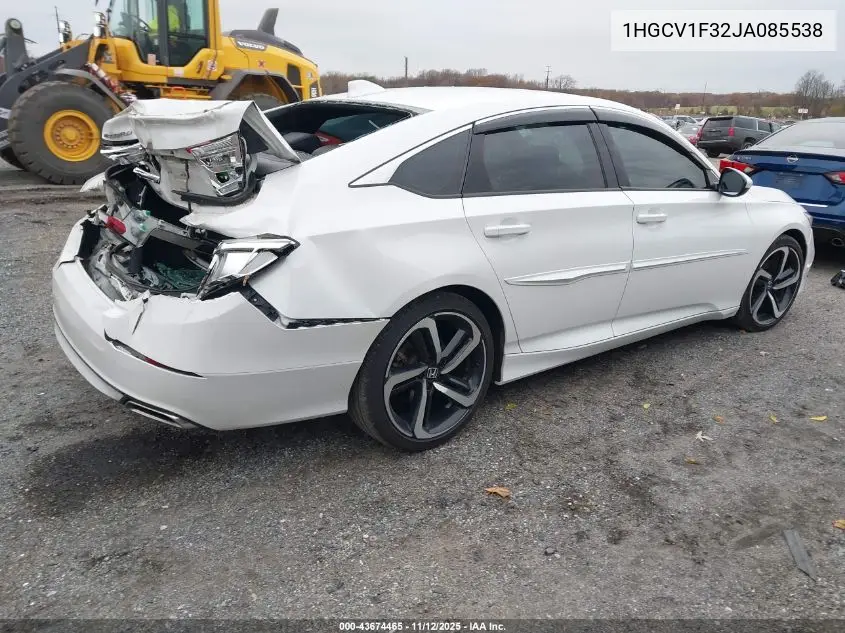 1HGCV1F32JA085538 2018 Honda Accord Sport