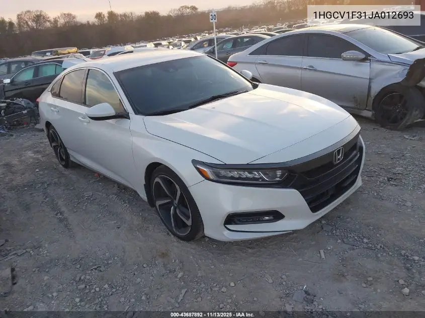 1HGCV1F31JA012693 2018 Honda Accord Sport
