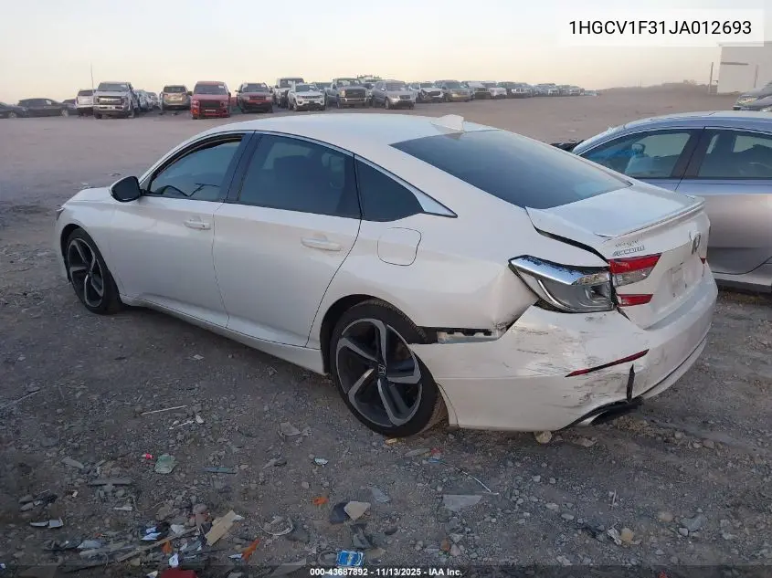 1HGCV1F31JA012693 2018 Honda Accord Sport