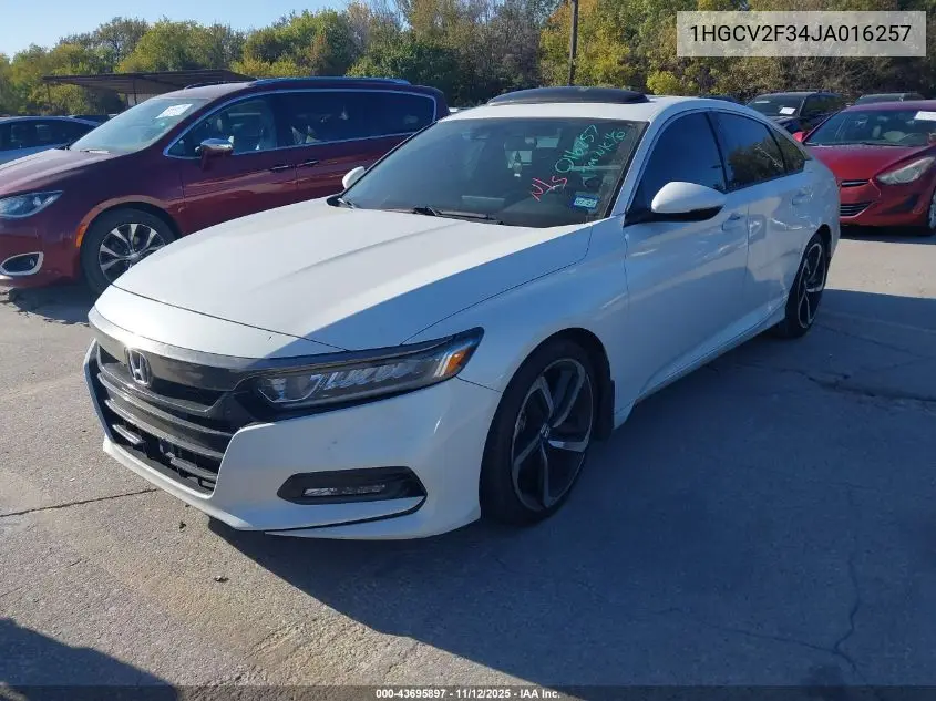 1HGCV2F34JA016257 2018 Honda Accord Sport 2.0T