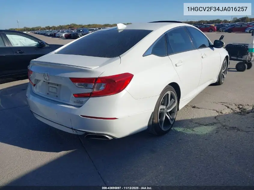 1HGCV2F34JA016257 2018 Honda Accord Sport 2.0T