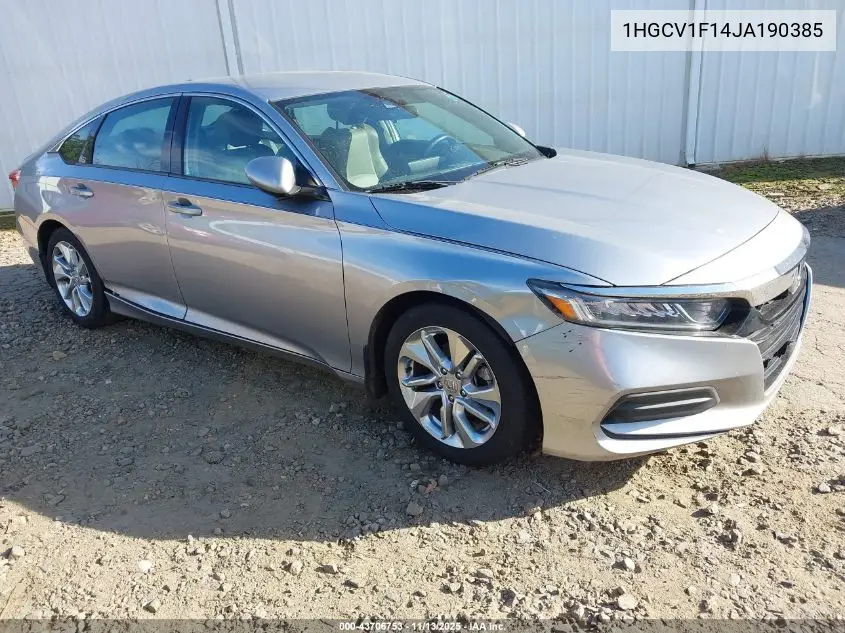 1HGCV1F14JA190385 2018 Honda Accord Lx
