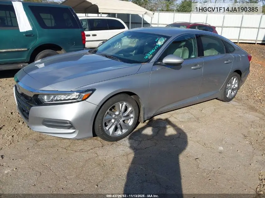 1HGCV1F14JA190385 2018 Honda Accord Lx