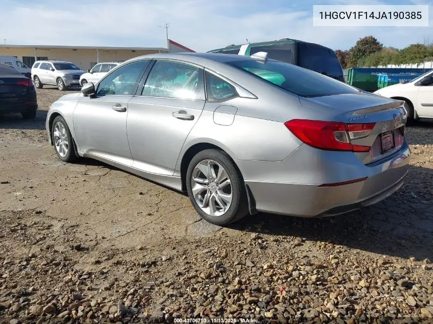 1HGCV1F14JA190385 2018 Honda Accord Lx