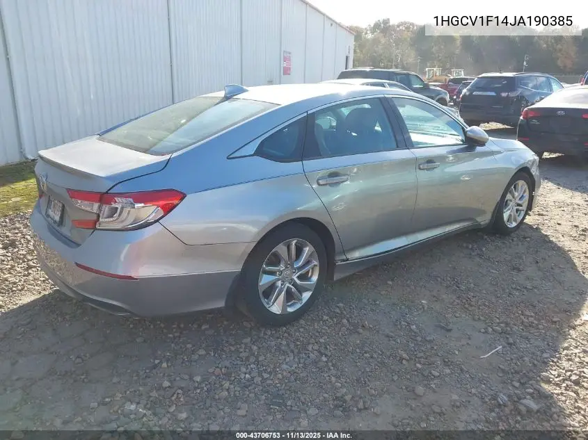 1HGCV1F14JA190385 2018 Honda Accord Lx