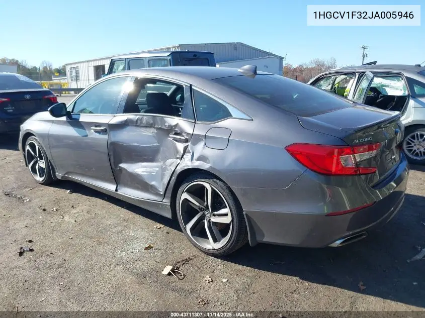 1HGCV1F32JA005946 2018 Honda Accord Sport
