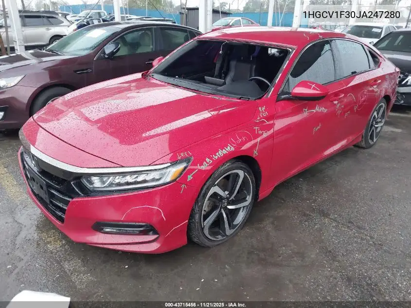 1HGCV1F30JA247280 2018 Honda Accord Sport