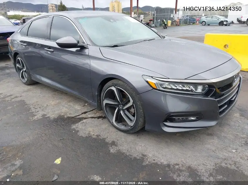 1HGCV1F36JA214350 2018 Honda Accord Sport
