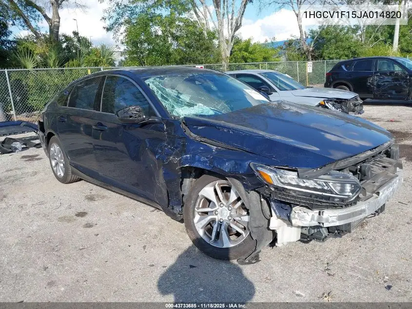 1HGCV1F15JA014820 2018 Honda Accord Lx