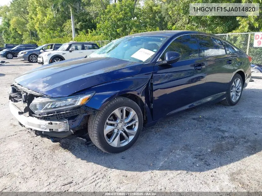 1HGCV1F15JA014820 2018 Honda Accord Lx