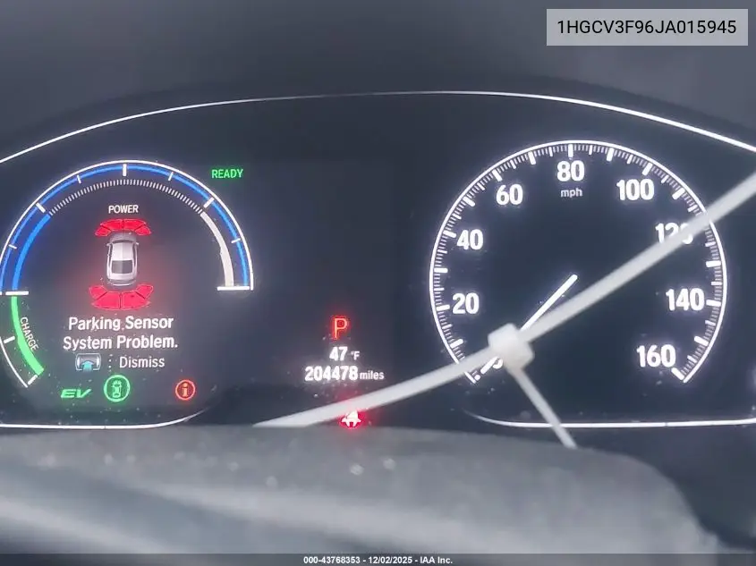 1HGCV3F96JA015945 2018 Honda Accord Hybrid Touring