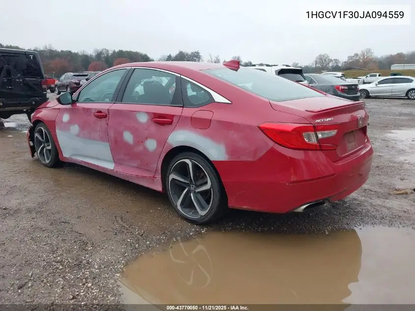 1HGCV1F30JA094559 2018 Honda Accord Sport