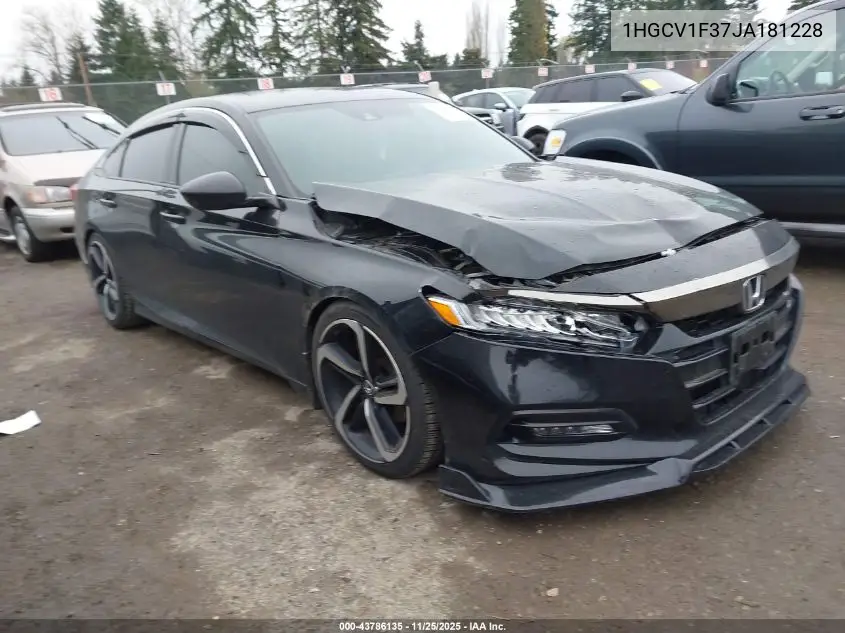 1HGCV1F37JA181228 2018 Honda Accord Sport