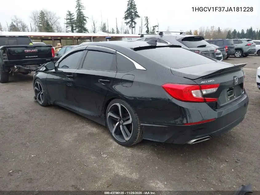 1HGCV1F37JA181228 2018 Honda Accord Sport