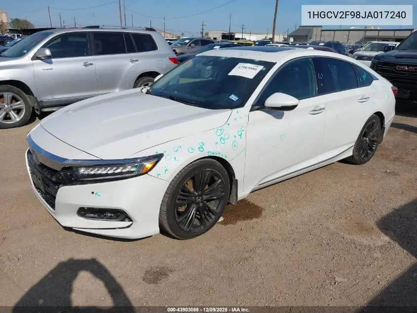 1HGCV2F98JA017240 2018 Honda Accord Touring 2.0T